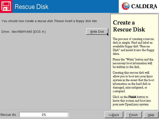 Rescue Disk: a very good idea.