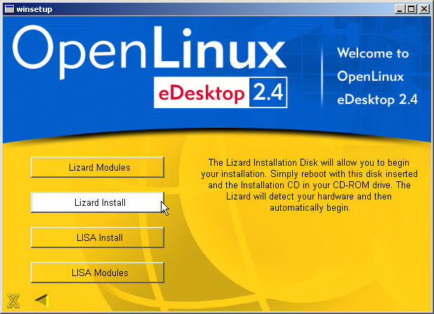 The OpenLinux installer Create Installation Disks screen