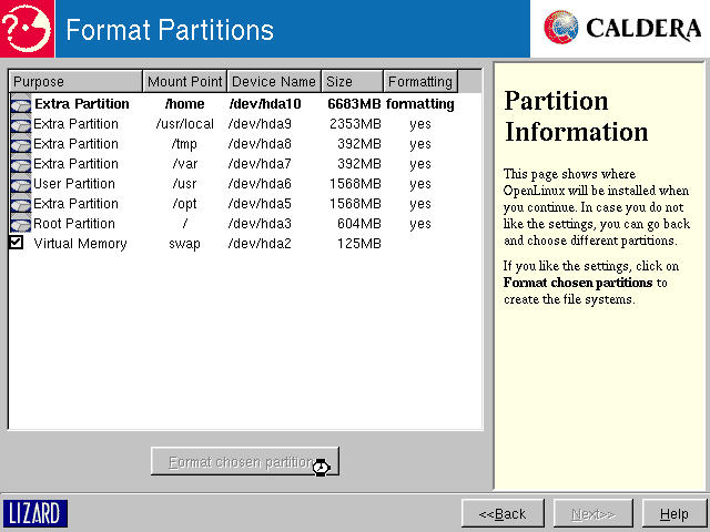 Format Partitions: a confirming step.