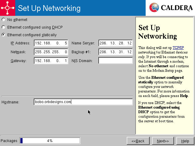 Set Up Networking: Ethernet LAN and Hostname configuration