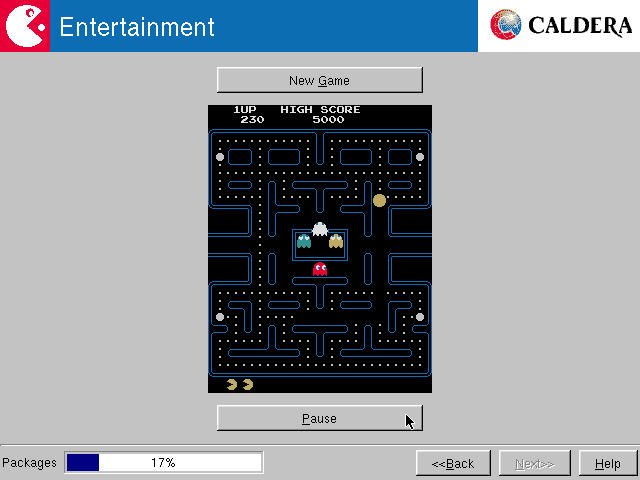 Entertainment: A familiar arcade game.