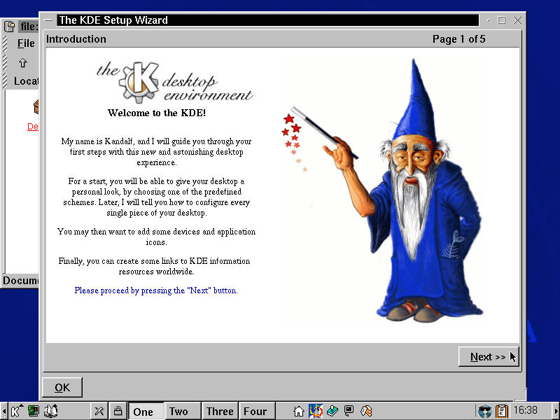 KDE Desktop & the setup wizard
