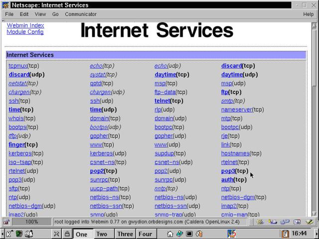 The Internet Services configuration module.