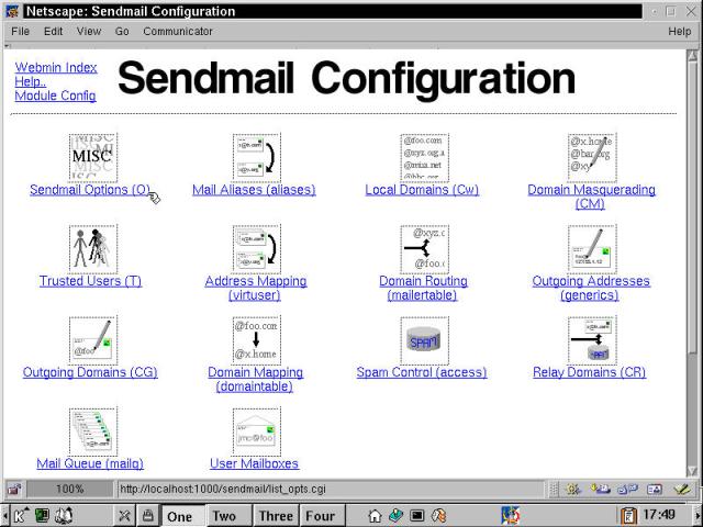 The Webmin configuration modules for Sendmail.